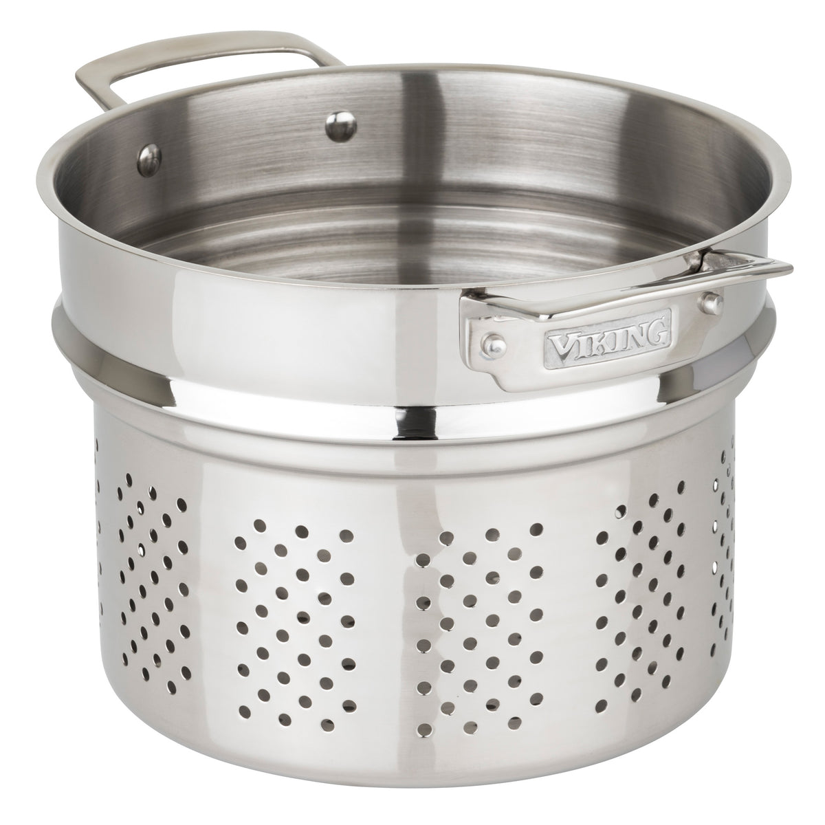 The Viking 3-Ply Copper Clad 13-Piece Cookware Set with Glass Lids by Viking Culinary Products is shown against a white background.