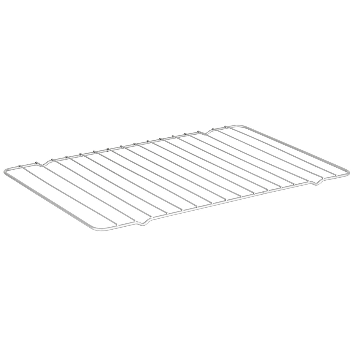 The Viking Aluminized Steel Nonstick 15-inch Baking Sheet with Rack by Viking Culinary Products features a rectangular metal rack with parallel bars, ideal for holding trays or food in the oven.