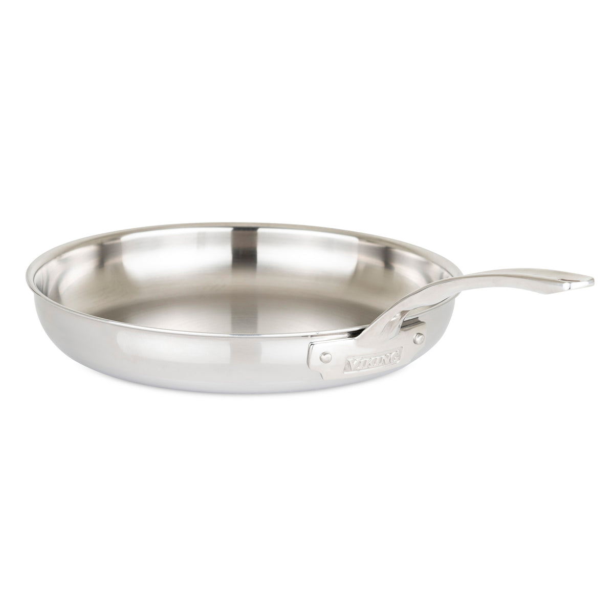 The Viking 3-Ply Stainless Steel 17-Piece Cookware Set with Glass Lids by Viking Culinary Products features long, stay-cool handles and is displayed on a plain white background.
