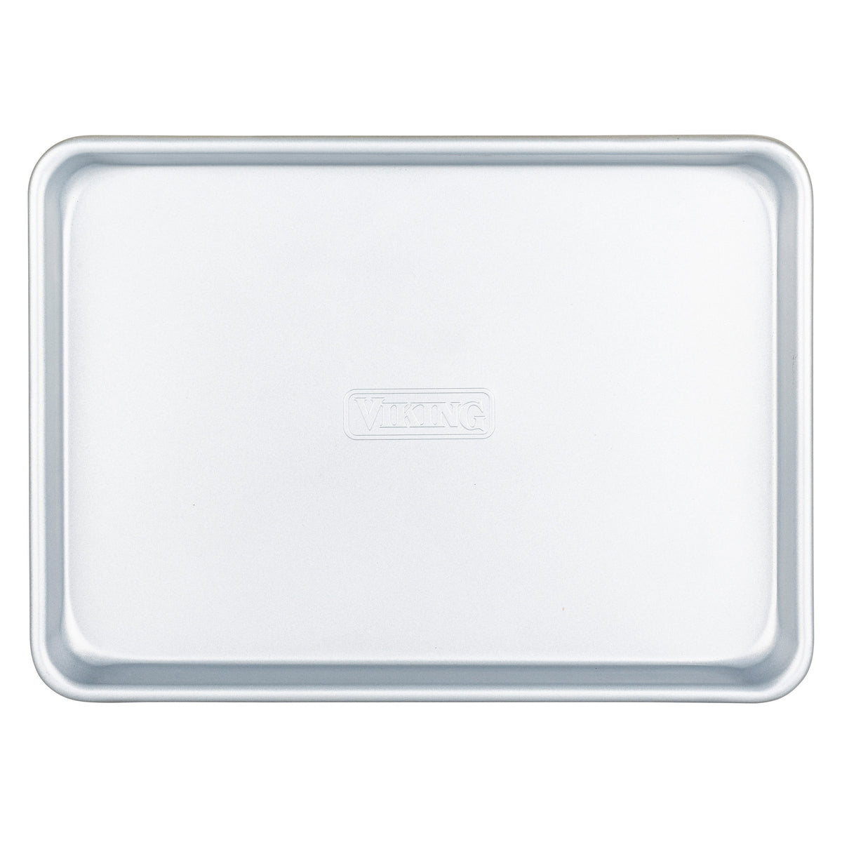 The Viking 13-Inch Aluminized Nonstick Baking Sheet by Viking Culinary Products features raised edges and a durable rectangular design, offering professional-quality performance for your baking needs.