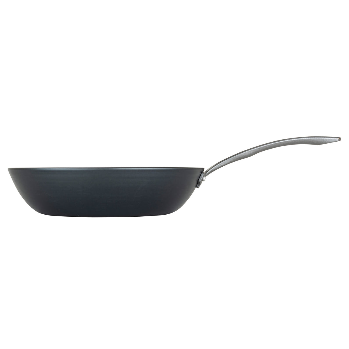 The Viking Blue Carbon Steel 12-Inch Wok by Viking Culinary Products features a curved handle and nonstick surface, shown in a side view on a white background—perfect for easy cooking and cleanup.