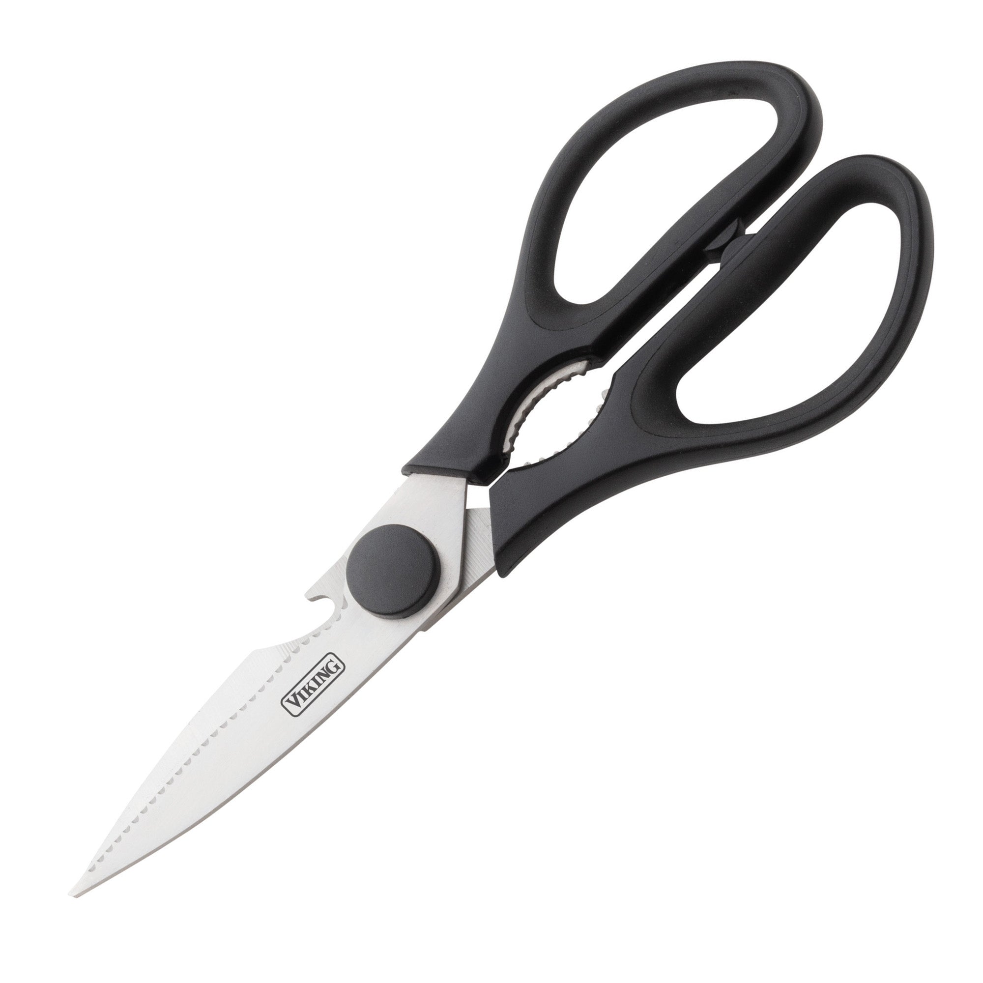 The Viking 10-Piece True Forged Cutlery Set with Block by Viking Culinary Products offers chef-quality stainless steel durability, including serrated edges and built-in features for versatile kitchen prep.