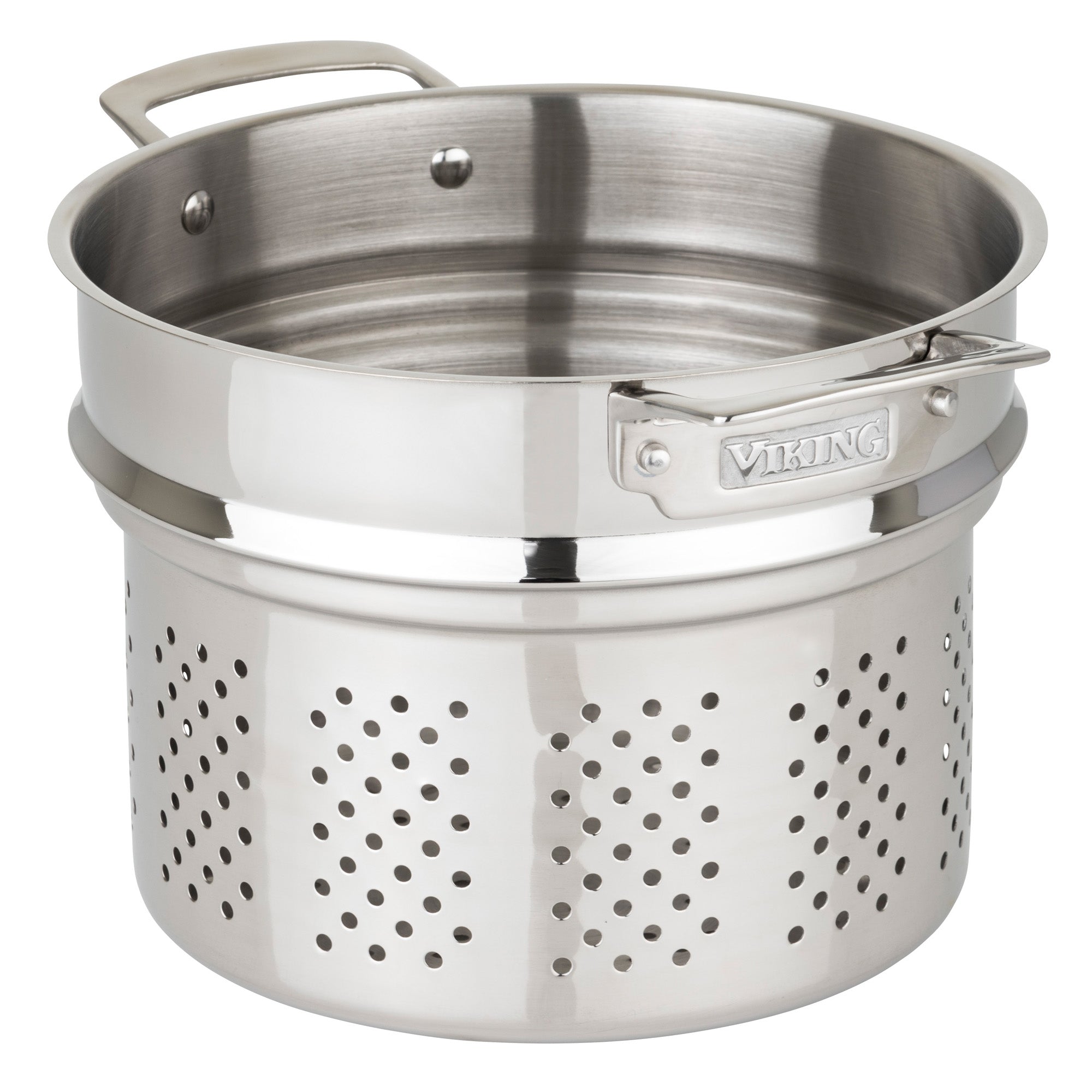 The Viking 3-Ply Copper Clad 13-Piece Cookware Set with Glass Lids by Viking Culinary Products is shown against a white background.